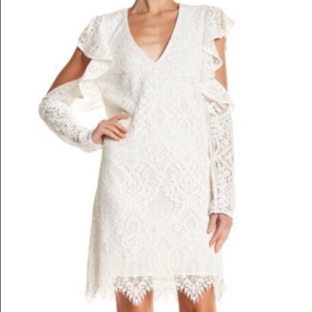 Bcbgmaxazria Lace Cold Shoulder dress